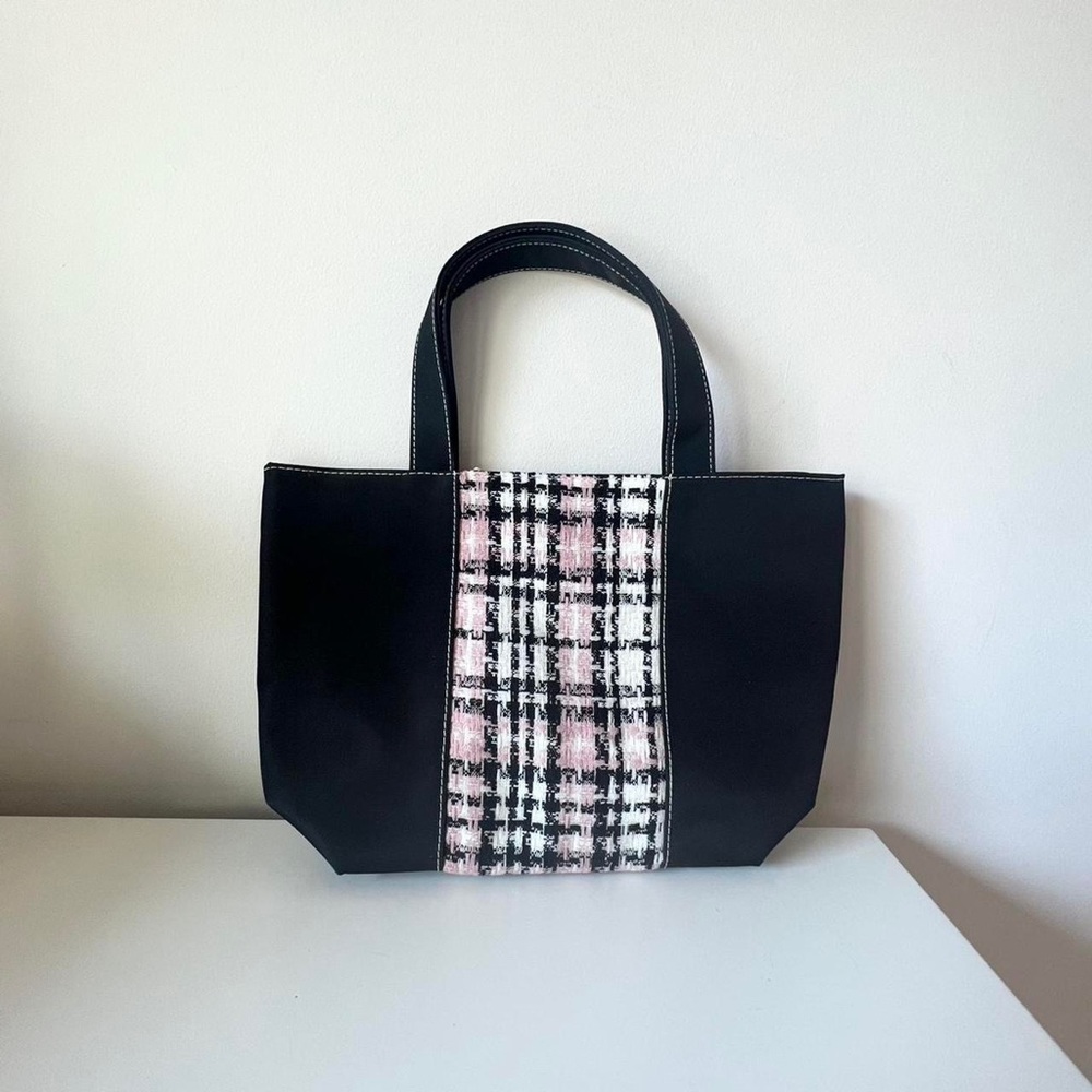 Vintage Y2K 2000s mcbling pink plaid tweed mini purse